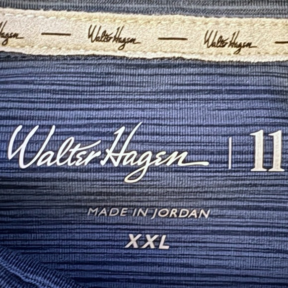 WALTER HAGEN Button Front Short Sleeve Blue Polo Golf Shirt Men's Size 2XL - Picture 5 of 8